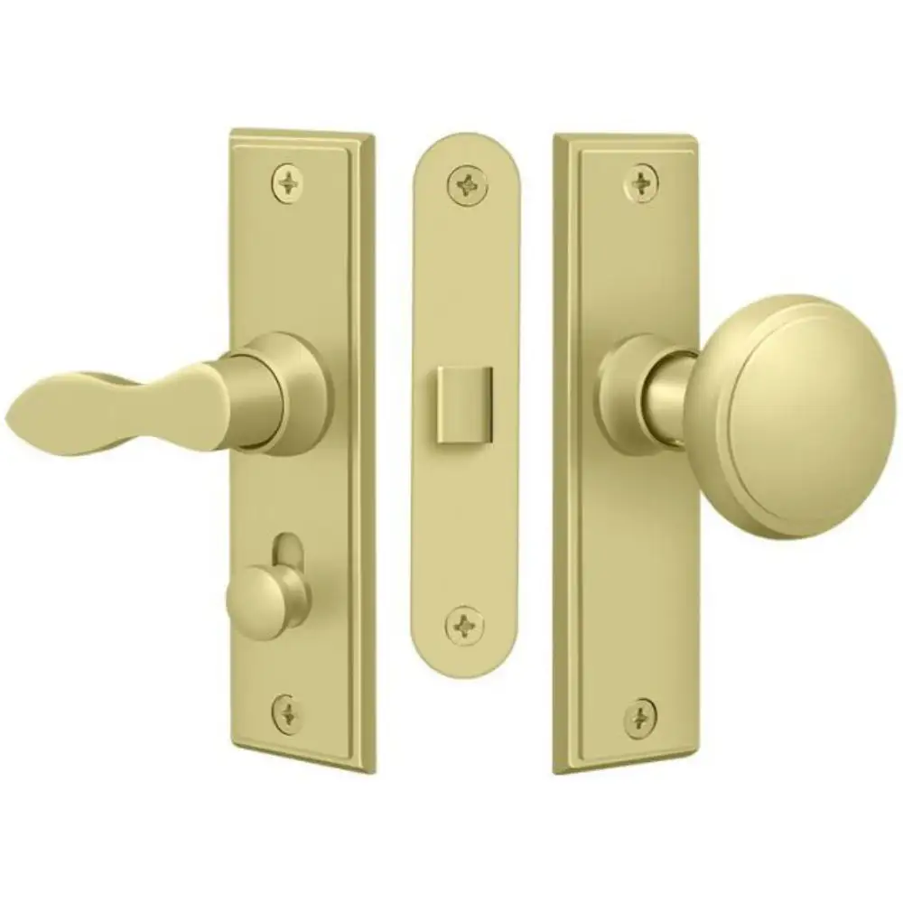 Decorative Passage Pocket Lock Polished Brass - Builders Hardware Supplies Deltana