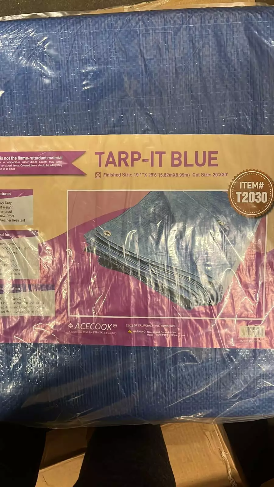 20 ft x 30 ft Waterproof Multi Purpose Blue Poly Tarp Roof Car Cover Always-Quality