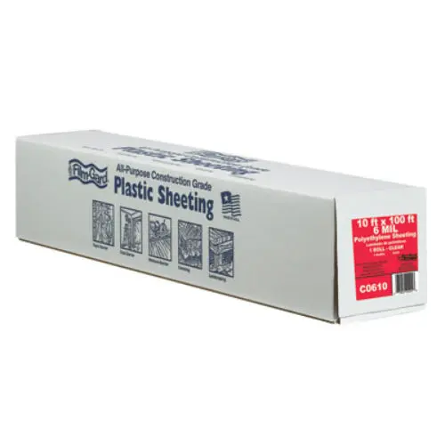 Film-Gard 626033 Polyethylene Construction Sheeting 10' x 100' Clear Plastic Film