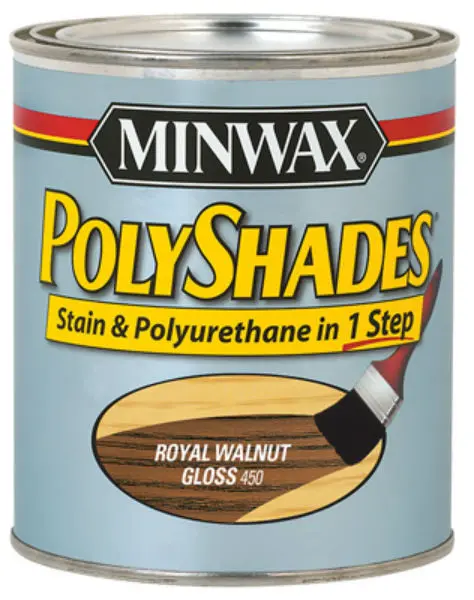 Minwax 214504444 PolyShades Royal Walnut Gloss Stain & Polyurethane 1/2 Pint