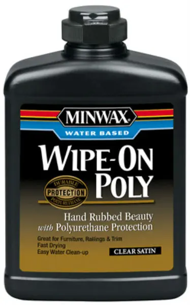 Minwax Water Based Wipe On Poly Durable Finish 275 VOC Clear Satin 1-Pt Easy Application