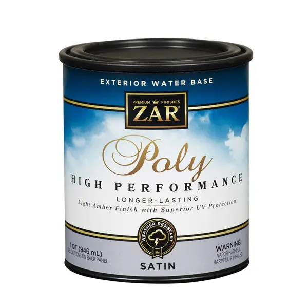 ZAR 32712 Satin Water Based Polyurethane 1 Quart Clear Coat