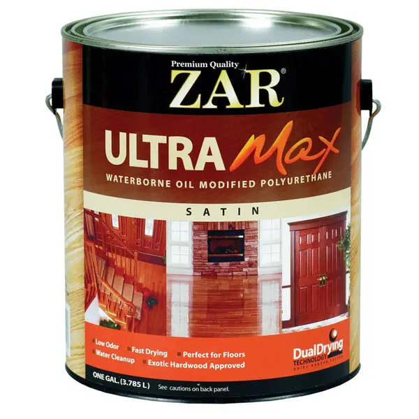ZAR 36213 Ultra Max Waterborne Oil Modified Polyurethane Satin Finish 1 Gallon