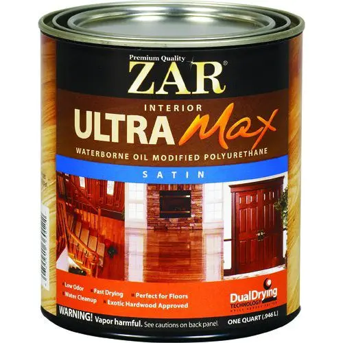 ZAR 36212 Ultra Max Waterborne Oil Modified Polyurethane Satin Sheen 1 Qt