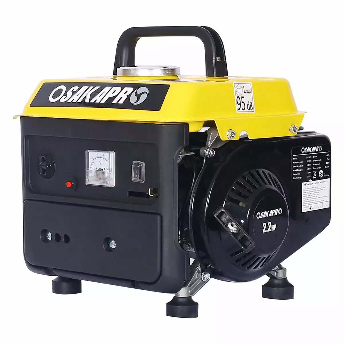 Travel-friendly Generator. 900 Watts Gas Powered Generator Backup Home Use & Outdoors Camping Low Noise Ultra Featherweigh...
