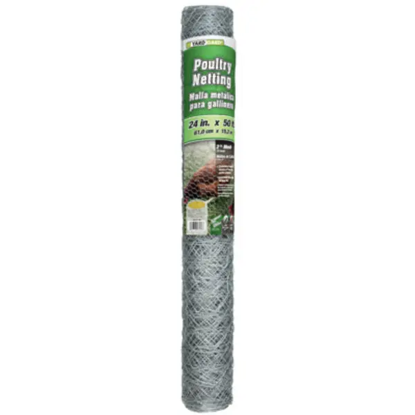 YardGard 308474B Galvanized Poultry Netting 20-Gauge 2 Mesh 24 x 50 Feet