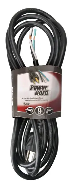 Coleman Cable 097198808 SJTW Replacement Power Supply Cord Black 14/3 9 Feet