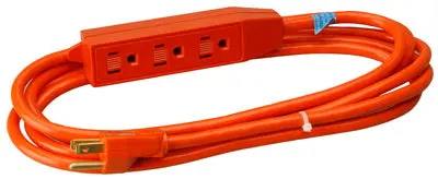 Master Electrician 04003ME 3-Outlet Extension Cord 13A 3 Feet Orange