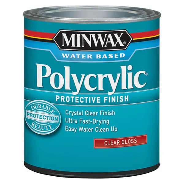 Minwax 255554444 Water Based Polycrylic Protective Finish, 1/2 Pint, Gloss