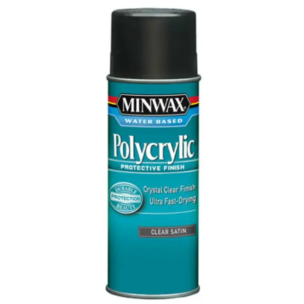 Minwax 33333 Water Based Polycrylic Protective Finish 11.5 Oz Clear Satin