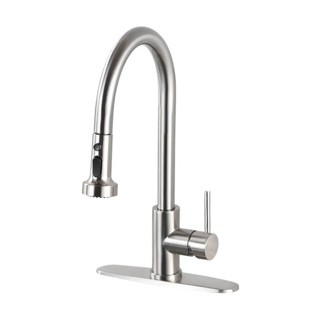 Stainless Steel Pull Down Kitchen Faucet Sprayer Applicator Brushed Nickel Finish whale