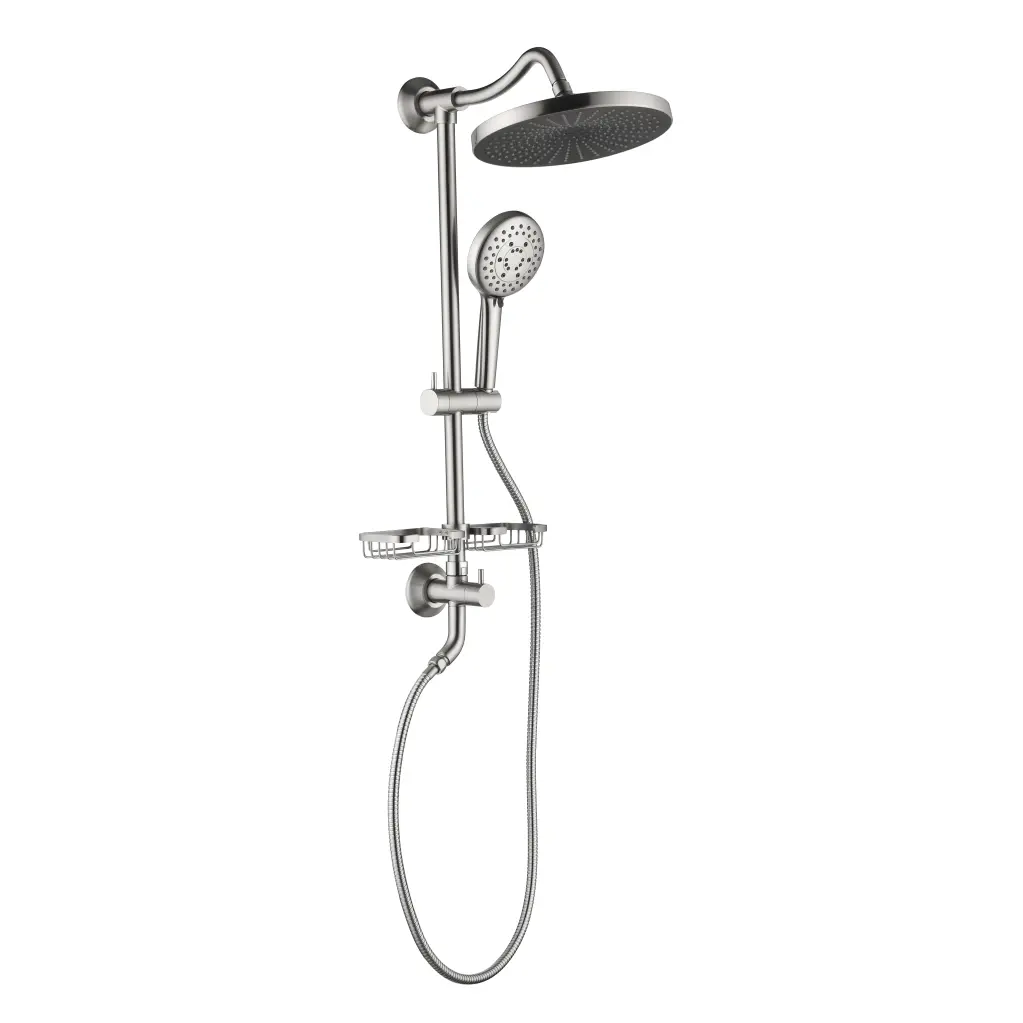 Showerspas 10 Inch Rain Shower System 4 Function Hand Shower w1272-deen