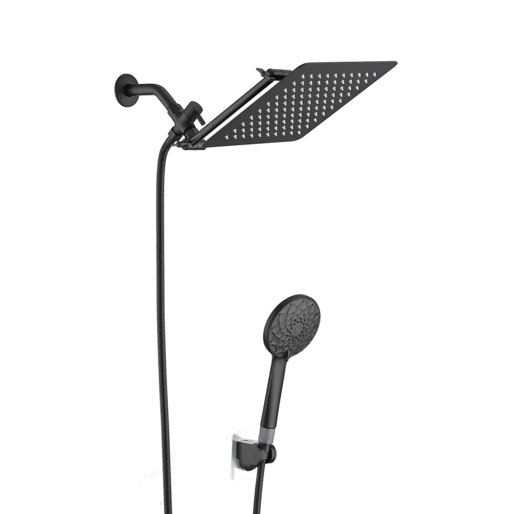 10 Inch Matte Black Rainfall Shower Head and Handheld Bundle bathininc