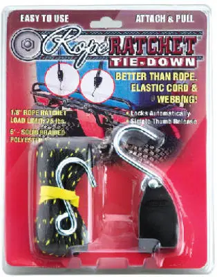 Rope Ratchet Tie Down 1/8 Inch Securing Cargo and Equipment Carolina North
