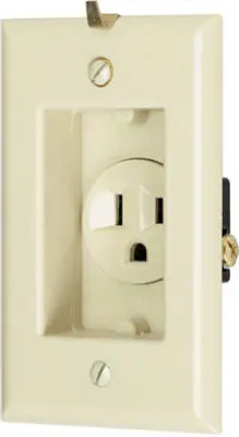 Pass & Seymour Clock Hanger Recessed Receptacle Smooth Wall Plate 15A Pass u0026 Seymour