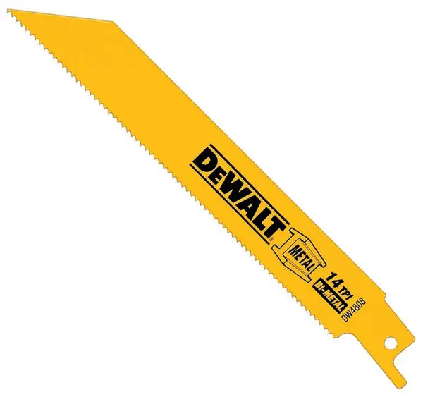 DeWalt DW4808 Straight Back Bi-Metal Reciprocating Saw Blades 14 TPI 6" 5-Pack