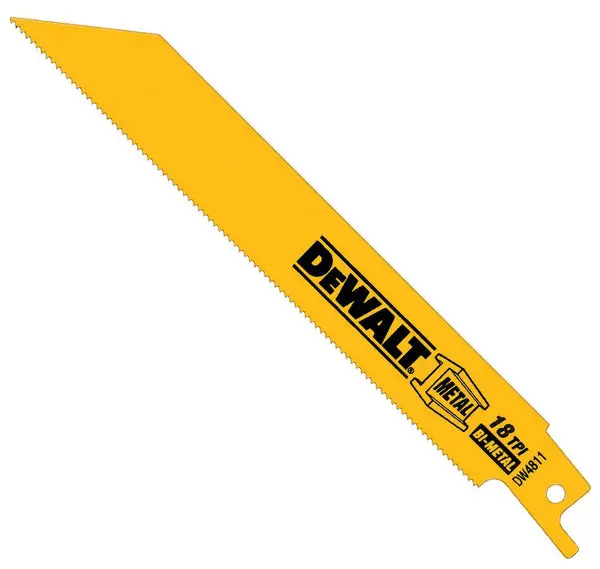 DeWalt DW4811 Straight Back Bimetal Reciprocating Saw Blades 18 TPI 6" 5-Pack