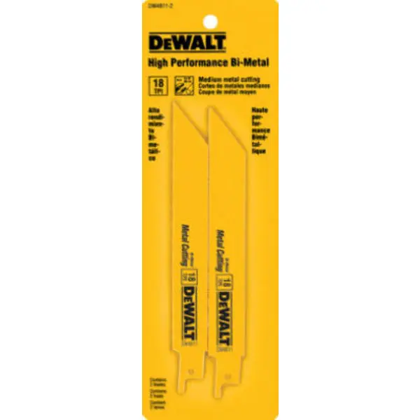 DeWalt Taper Back Bi-Metal Reciprocating Saw Blades 6 TPI 6 Inch 2-Pack DW4802-2