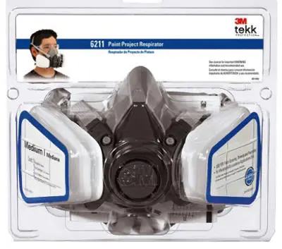 3M 6211PA1- Tekk Protection Dual Cartridge Paint Spray Respirator Medium P95