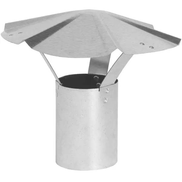 Imperial GV0590 Galvanized Round Rain Cap 30 Gauge 7 Inch Roof Vent Pipe