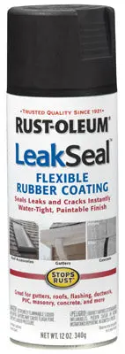 Rust-Oleum Stops Rust LeakSeal Flexible Rubber Coating Spray 12 Oz Black