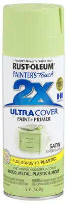 Rust-Oleum Painters Touch 2x Spray Paint 12 Oz Satin Green Apple Craft Projects
