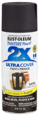Rust-Oleum Painters Touch 2x Spray Paint 12 Oz Satin Dark Walnut Furniture Refinishing