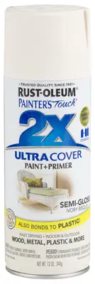 Rust-Oleum Painters Touch 2x Spray Paint 12 Oz Semi-Gloss Ivory Bisque DIY Projects