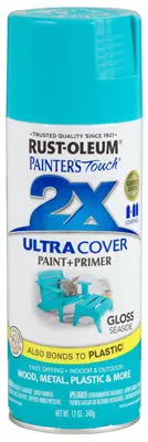 Rust-Oleum Painters Touch 2x Ultra Cover Spray Paint 12 Oz Gloss Seaside Outdoor Use