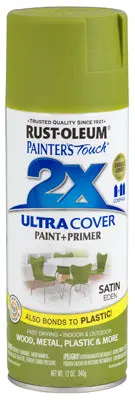 Rust-Oleum Painters Touch 2x Ultra Cover Spray Paint 12 Oz Satin Eden Indoor Use