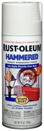 Rust-Oleum 248072 Stops Rust Hammered Spray Paint 12 Oz White Metal Surfaces