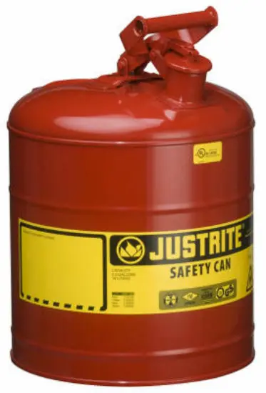 Justrite 7150100 Type I Steel Safety Gas Can 5 Gallon Red Fuel Storage