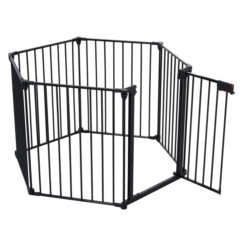 150 Inch Customizable Safety Gate 6 Panels Play Yard Metal Doorway Fireplace rnb