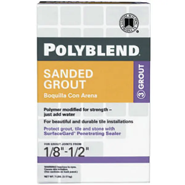 Polyblend PBG607-4 Sanded Grout Charcoal Joints 1/8 to 1/2 Inch 7 Lbs