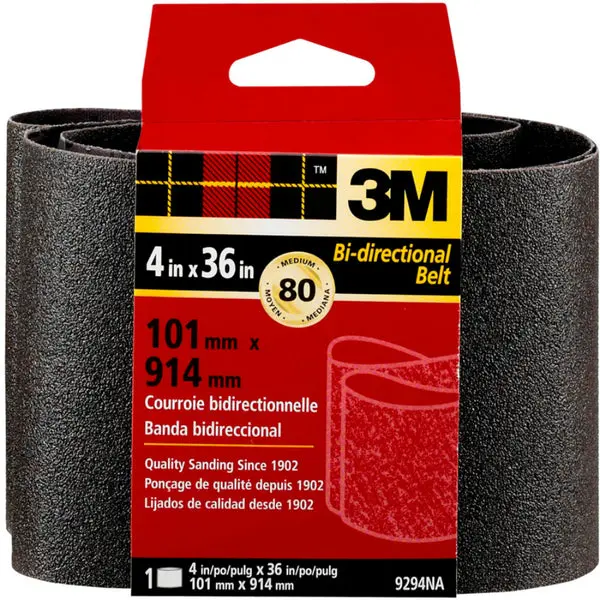 3M 9294NA Heavy Duty Resin Bond Power Sanding Belt 4" x 36" Medium 80-Grit
