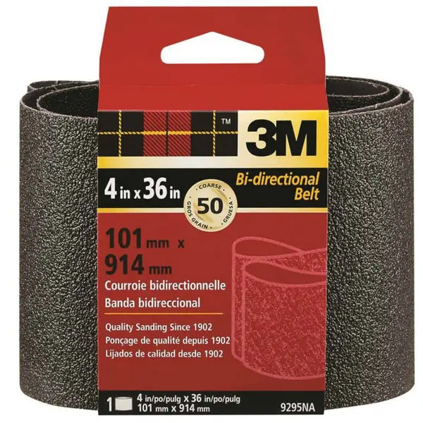 3M 9295NA Heavy Duty Resin Bond Power Sanding Belt 4" x 36" Coarse 50-Grit
