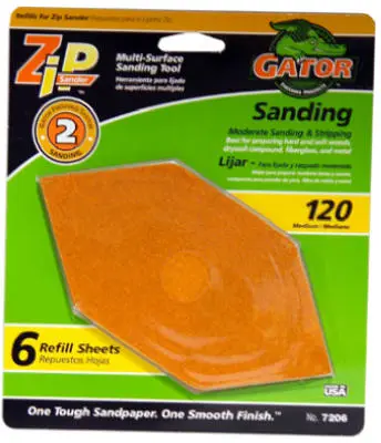 Gator 7206 Zip Sanding Refill Sheet 120 Grit 3 x 6 x 3 Inch