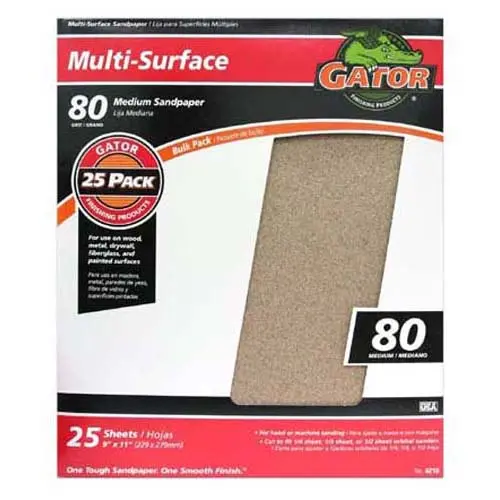 Gator Multi-Purpose Sanding Sheet 80 Grit 9x11 Inch