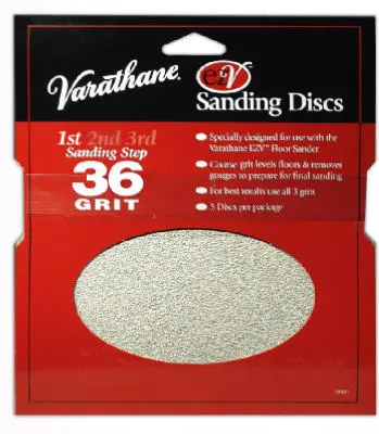 Varathane 203930 7 Inch 36-Grit Sanding Discs 3-Pack EZV Floor Sander