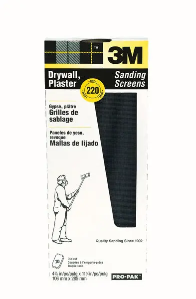 3M Pro-Pak Drywall Sanding Screens 220 Grit 10-Count