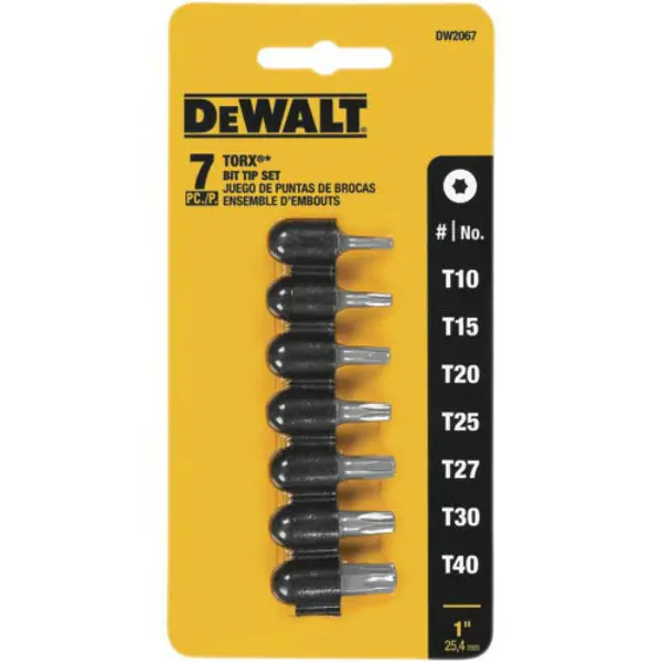 DeWalt DW2067 7-Piece Torx Screwdriver Bit Tip Set Precision Fastening