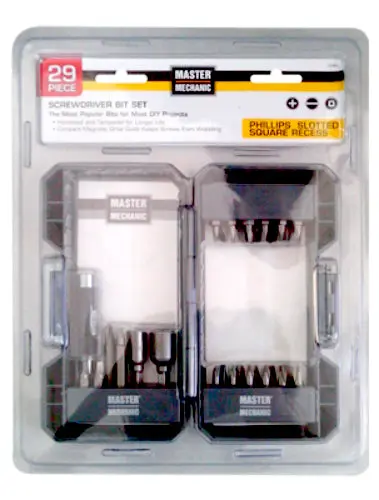 Master Mechanic 132861 Chrome Vanadium Steel Screwdriver Bit Set 29-Piece