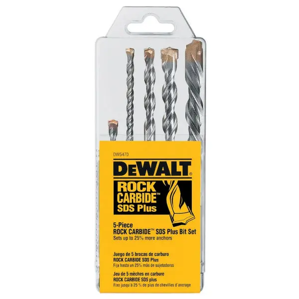 DeWalt DW5470 Rock Carbide SDS Plus Hammer Bit Set 5-Piece