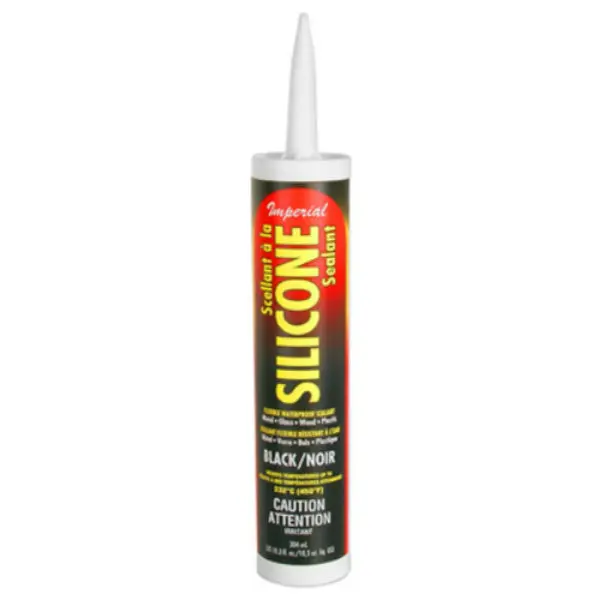 Imperial General Purpose Silicone Sealant 10.3 Oz Black Waterproof Adhesive