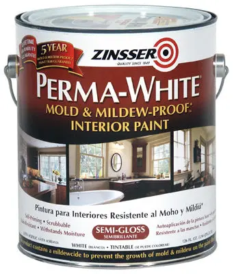 Zinsser Perma-White Semi-Gloss Mold & Mildew Interior Paint 1 Gallon