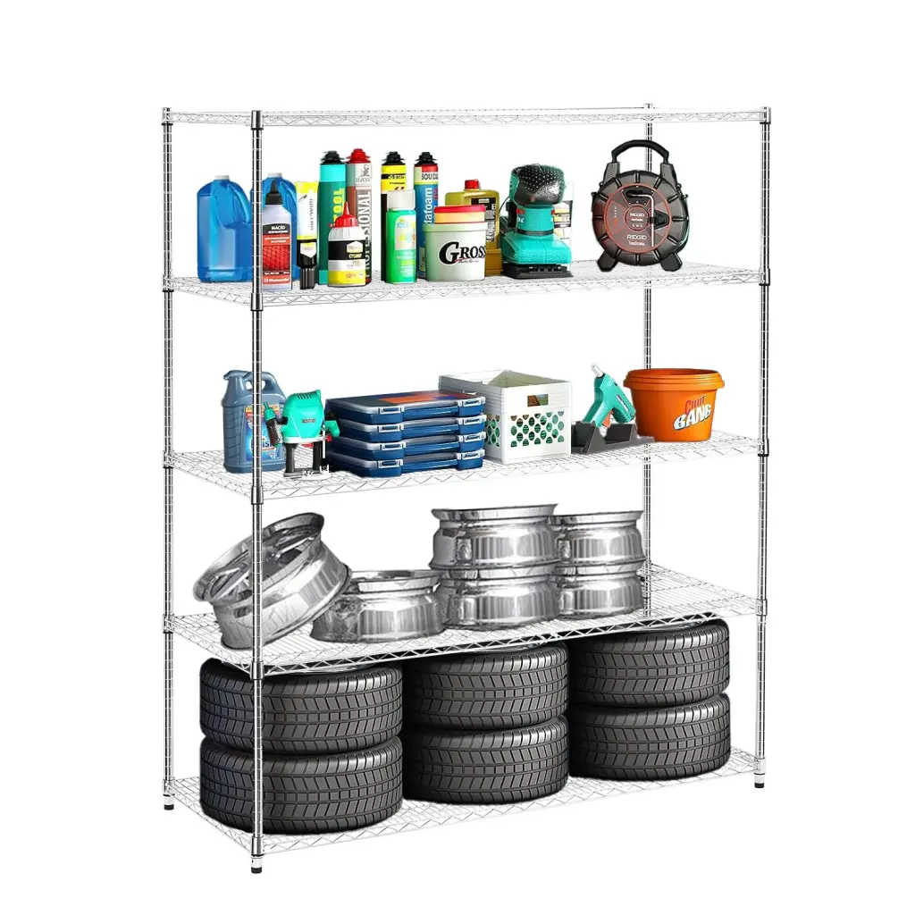 5 Layer Heavy Duty Adjustable Shelf Warehouse and Kitchen Storage cz store
