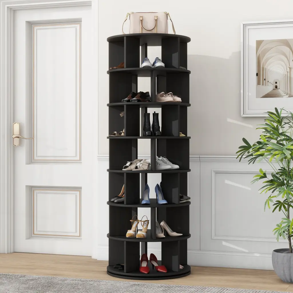 23.6 Inch Rotating Shoe Rack Tower 7 Tiers and 5 Grips on-trend
