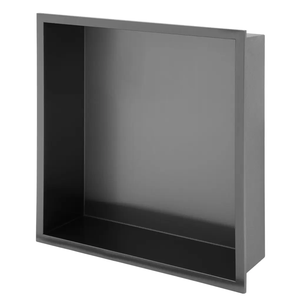 13 Inch X 13 Inch Stainless Steel Shower Niche Gunmetal Black Bathroom Shelf lordear