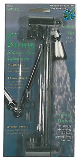 Whedon Swing Shower Arm Extension 9 Inch Solid Brass Chrome Plated