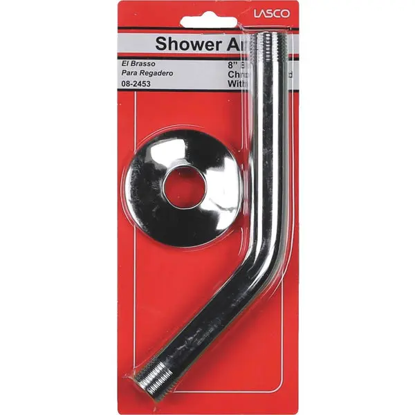 Lasco Shower Arm Wall Flange Chrome Plated 1/2 Inch x 8 Inch